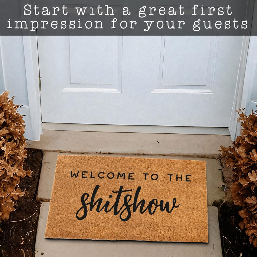 Welcome to the Shitshow Doormat 30x17 Inch, Outdoor Welcome Mat for Front Door, Outdoor Door Mat for Outside Entry