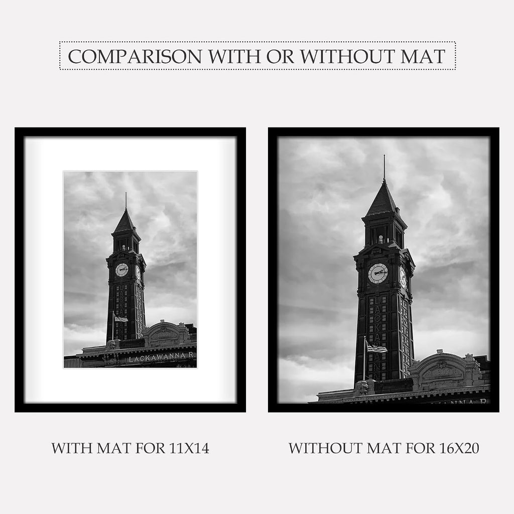 16x20 Picture Frame Set of 3, for Wall Gallery Photo Frames, Black | Display Pictures 11x14 with Mat or 16 x 20