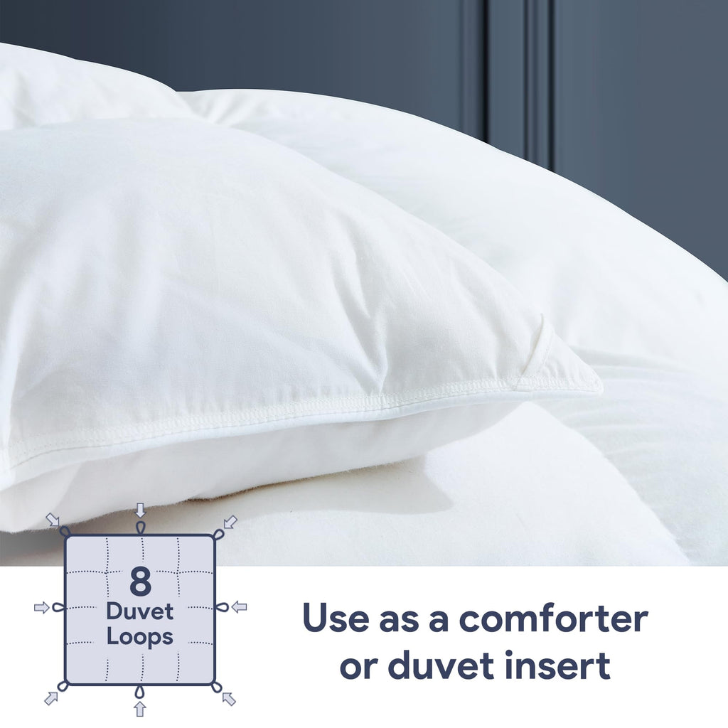 Feather Down Comforter King, Lightweight Duvet Insert