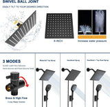 Shower Head with Hose, High Pressure Stainless Steel Rain Shower and 3 Settings Handheld Spray Combo with Push Button