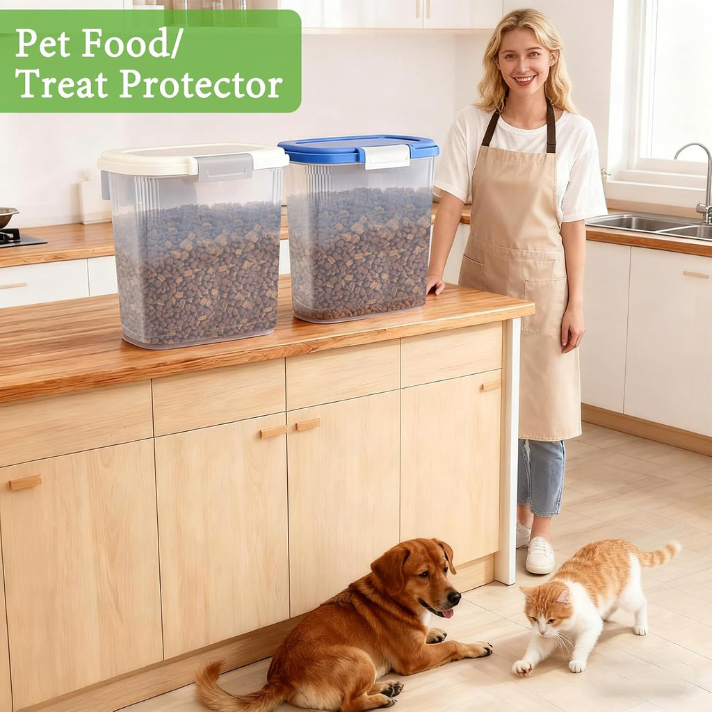 Airtight Dog Cat Pet Food Storage Container 10 Lbs, Slim Tall Dry Food Bin