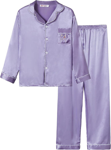 Girls Pajama Set, Coat Style Button Front