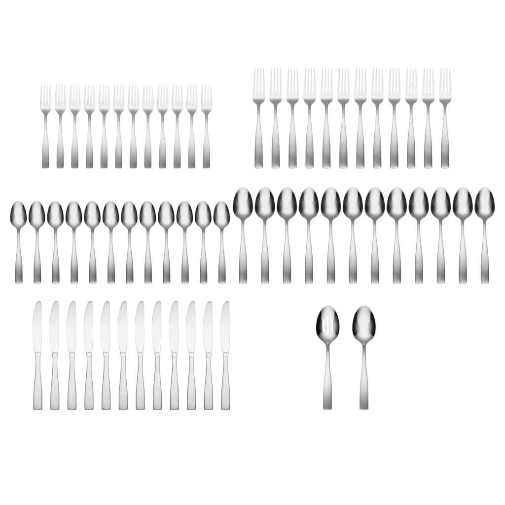 Madison Satin 62-Piece 18/0 Silverware Set for 12, Flatware
