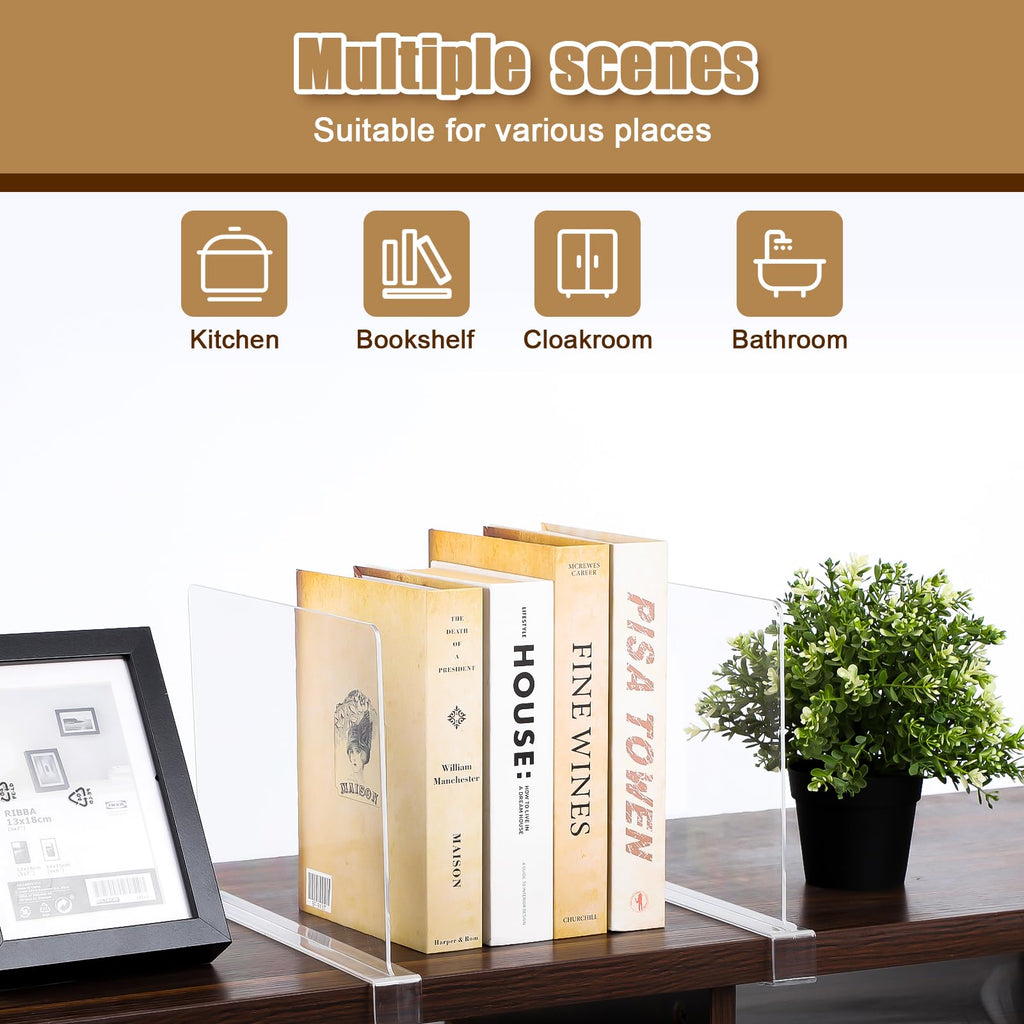 12 Pack Acrylic Shelf Dividers for Closet Organization