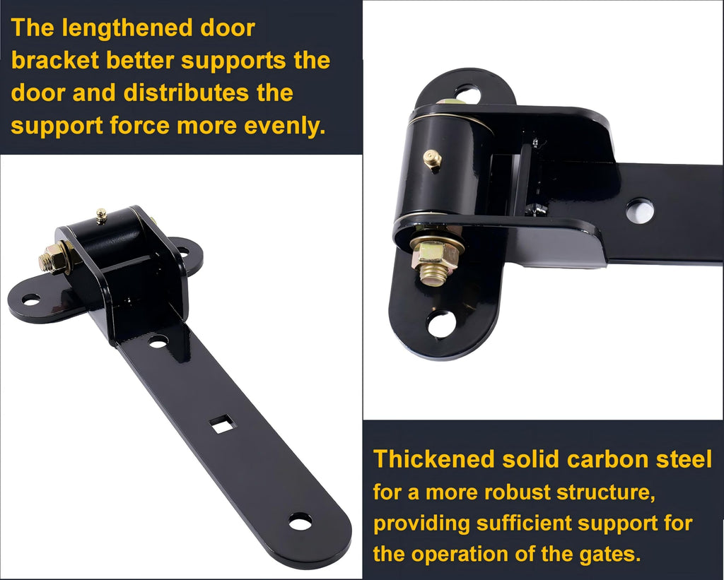 13" Heavy Duty T-Strap Gate Hinges 900 Lbs Capacity, 180° or 90° Smooth Open