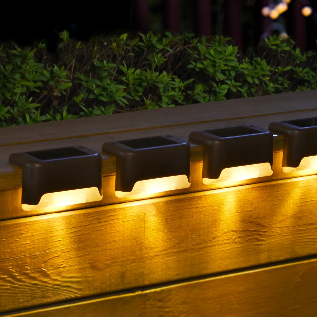 Solar Deck Lights 12 Pack, Waterproof Led Lights, Warm White