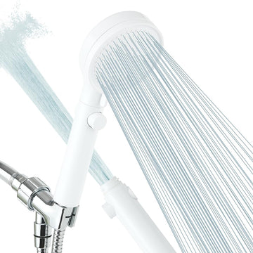Shower Head with Handheld with ON/Off Switch 3 Modes, White