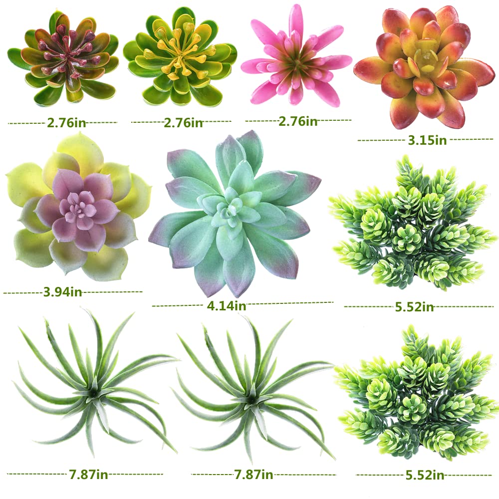 24 Pack Artificial Succulents Unpotted Succulents Plants Artificial Fake Succulents Hanging String of Pearls Small