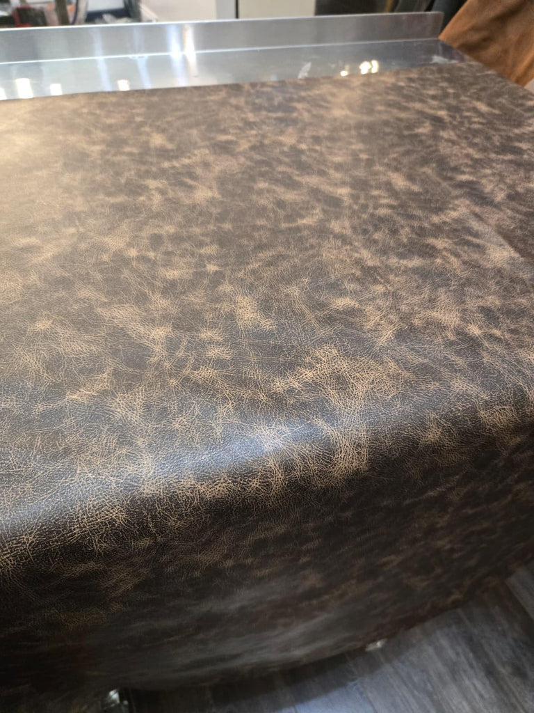 Brown Vintage Distressed Antiqued Faux Leather Fabric PU Peta Approved Vegan Leather by the Yard Synthetic Pleather