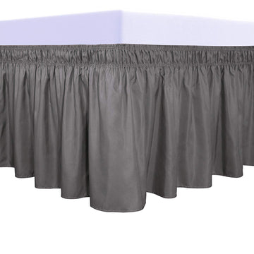 Wrap Around Ruffled Bed Skirt, Dark Gray, Queen/King - 22" Drop