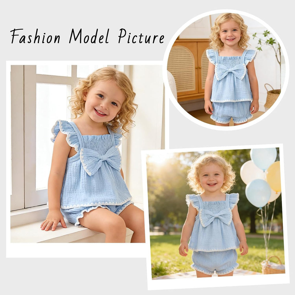 Baby Girl Summer Clothes Infant Tops Dress Shorts Outfits Set