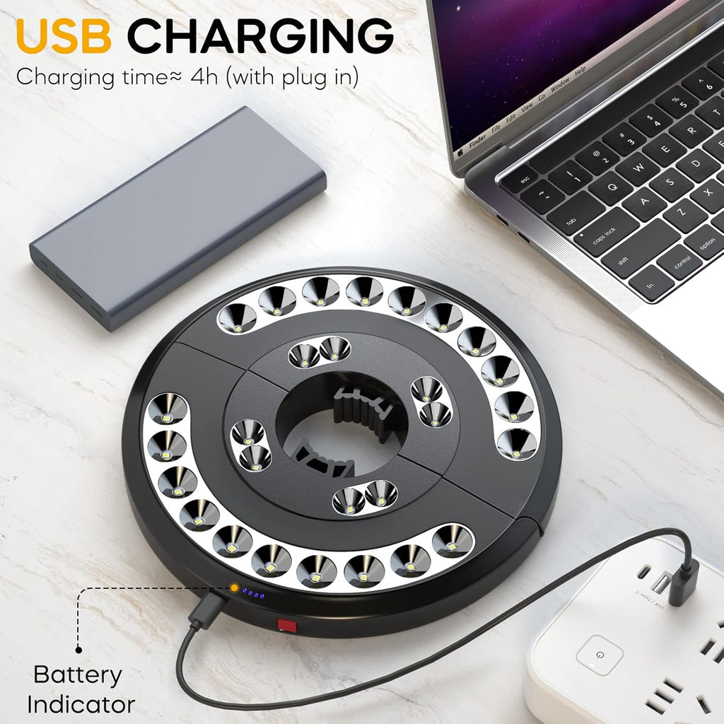 2pcs Rechargeable Patio Umbrella Lights Outdoor Decor | 28 White LED 3 Lighting Modes Table 1.25-1.9inch Pole Light