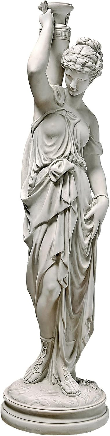Dione the Divine Greek Water Woman Indoor/Outdoor Garden Statue, Grande, 38 inches tall, Cast Stone Resin, Antique