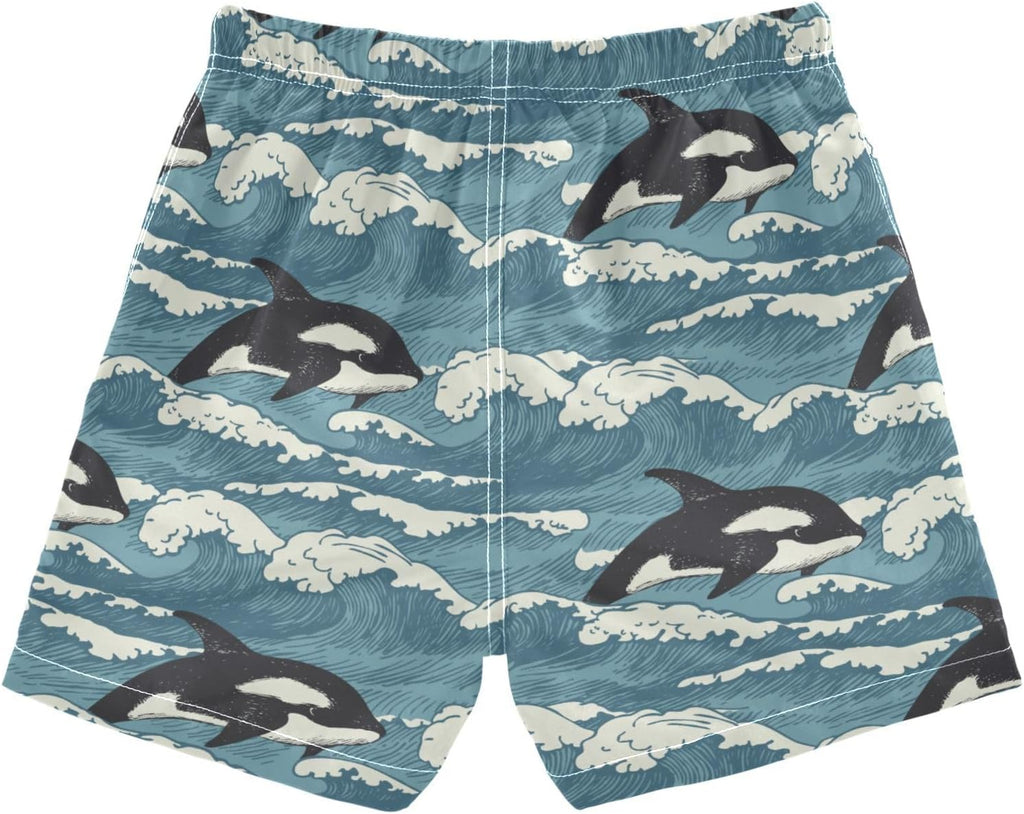 Boys Swim Trunks Toddler Swimsuit Beach Shorts with Mesh Lining