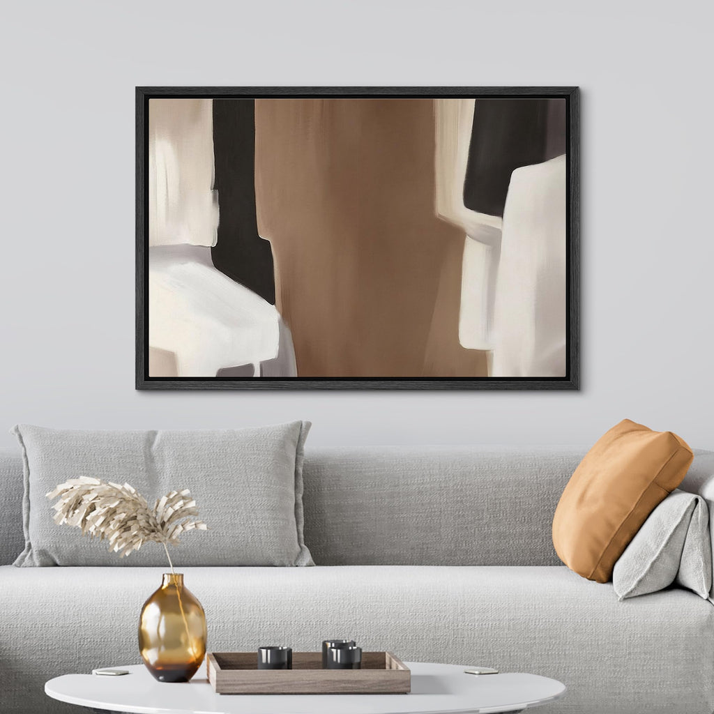 Framed Canvas Print Wall Art Neutral Minimalist Figure Study Modern Abstract Portrait Illustrations Modern Art