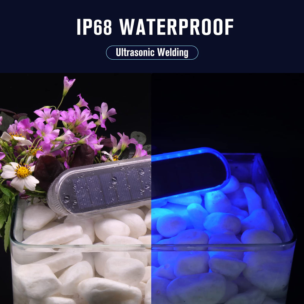 Solar Dock Deck Lights Outdoor 6Pcs Blue Solar Step Lights IP68 Waterproof