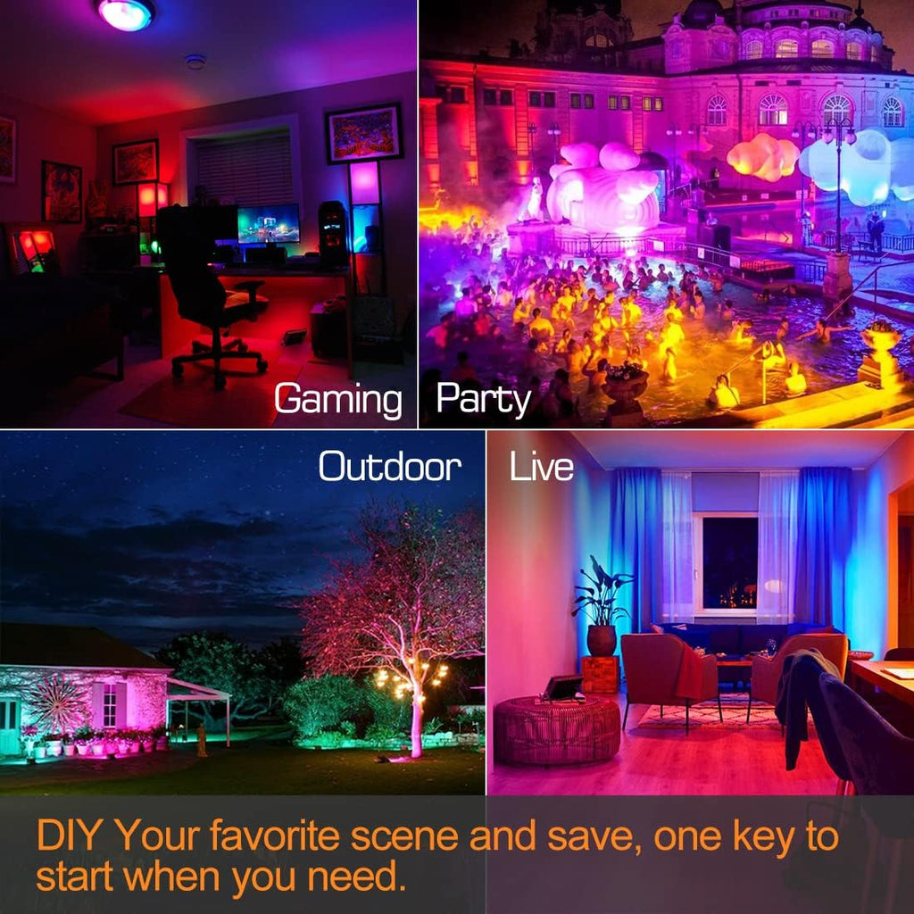 LED Flood Light Outdoor 30W, 300W Equivalent Smart RGB Landscape Lighting | APP Control -DIY Scenes -Timing - Warm