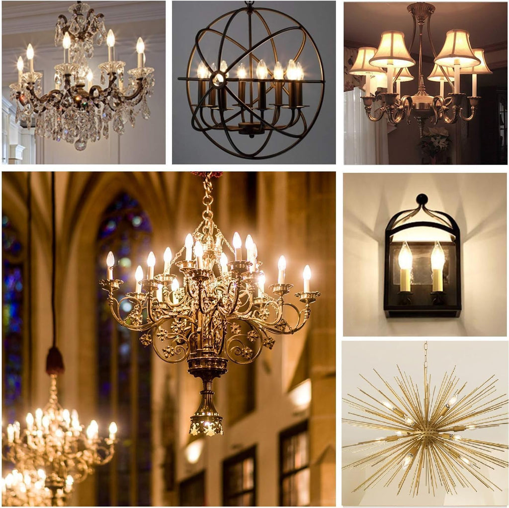 Frosted Chandelier Light Bulb 40W Dimmable E12 Candelabra LED Bulbs,2700K
