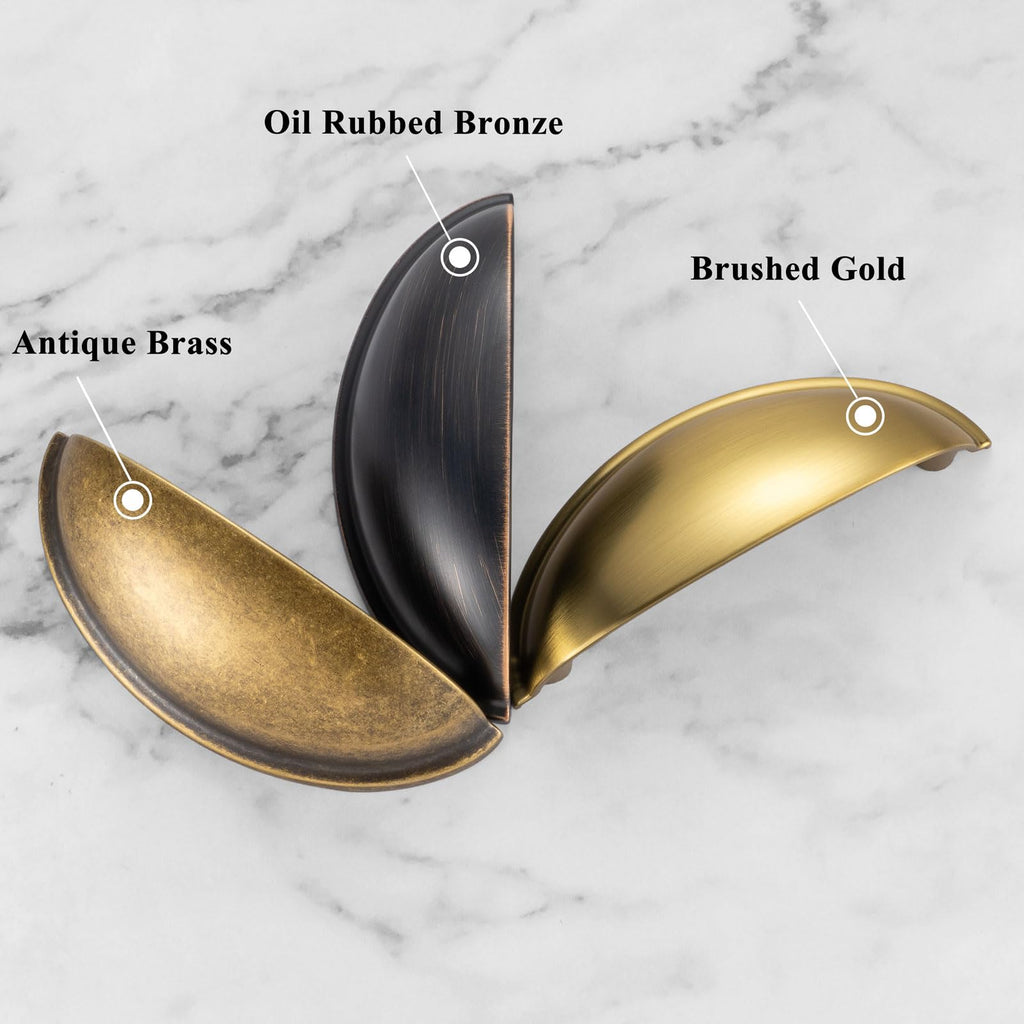 3 Inch Antique Brass Drawer Pulls Cabinet Cup Pulls 10 Pack 1886