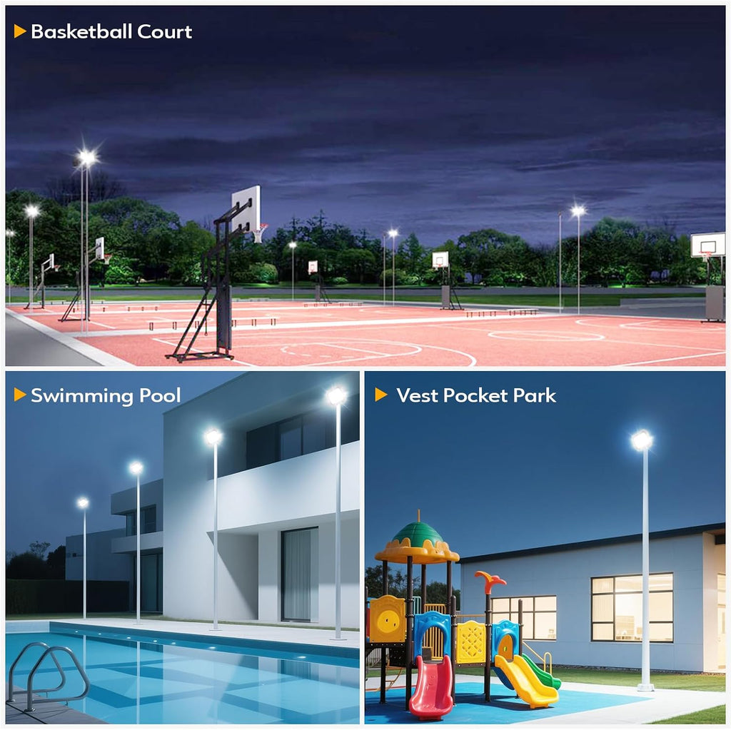 2 Pack LED Flood Lights Outdoor, 100W 10000LM Super Bright Floodlight Outside Work Light with 5.9FT Plug, IP65