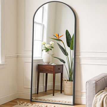 64"x21.5" Arched Full Length Mirror with Stand, Body Mirror