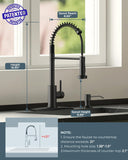 Black Kitchen Faucet with Pull Down Sprayer