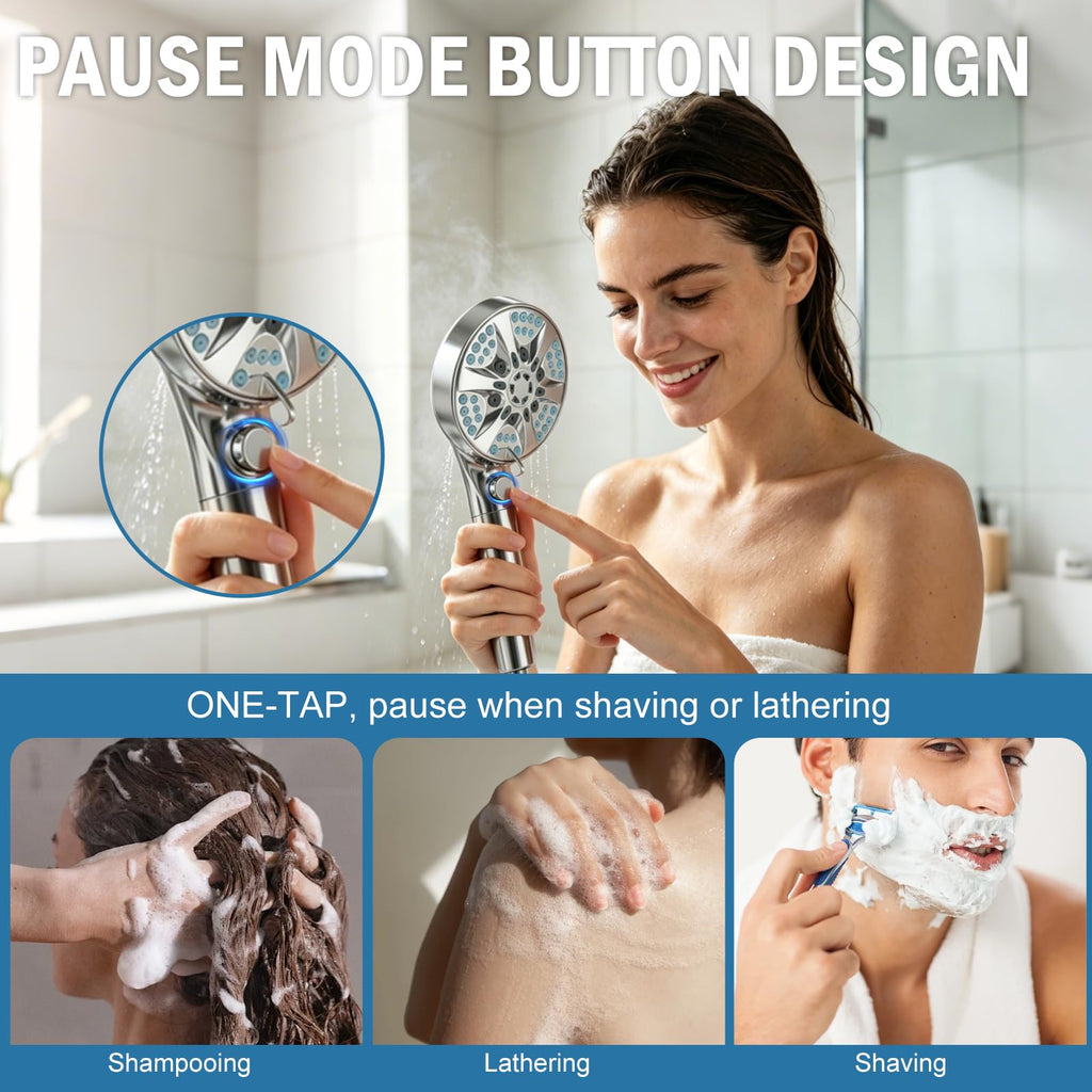 9 Settings High Pressure Filtered Shower head with Handheld