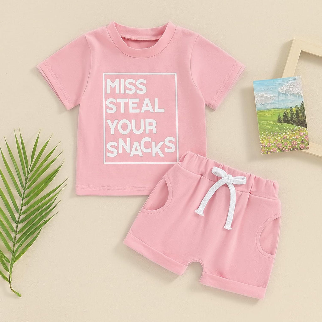 Toddler Baby Girl Summer Outfit Short Sleeve T Shirt Top Casual Shorts Set Infant Newborn Clothes 6 12 18