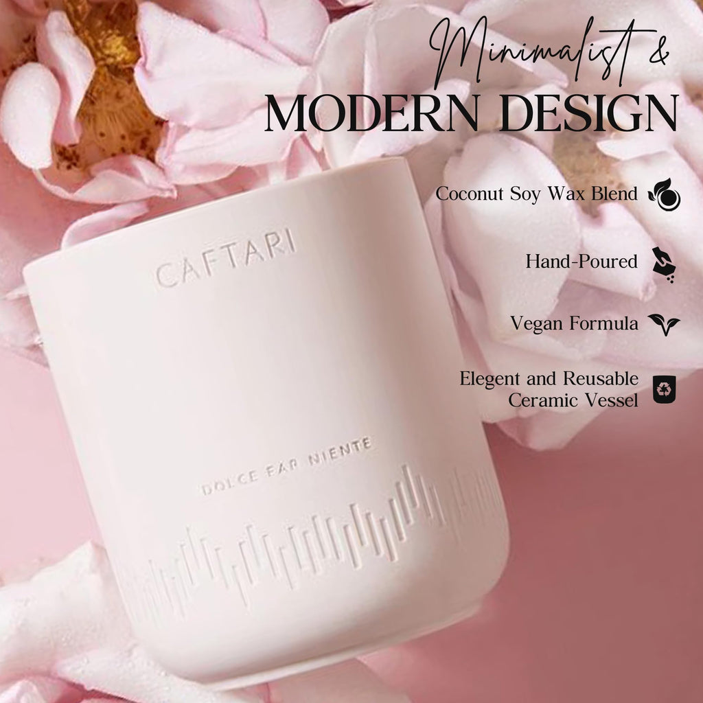 Luxury Aromatherapy Candle | Rose & Sandalwood Scented | 60 Hour Burn | Clean Coconut Soy Wax | Vegan, Gift-Ready
