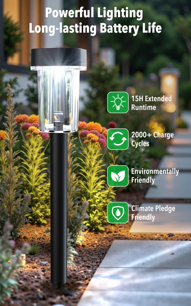 Solar Pathway Lights Outdoor, 12PK Waterproof Solar Powered Garden Lights
