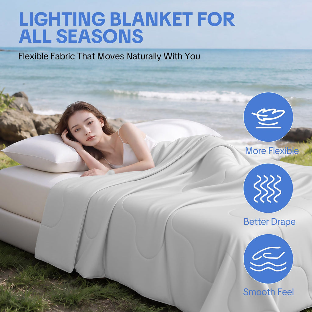 Cooling Comforter for Hot Sleepers, Breathable Blanket with Silicone