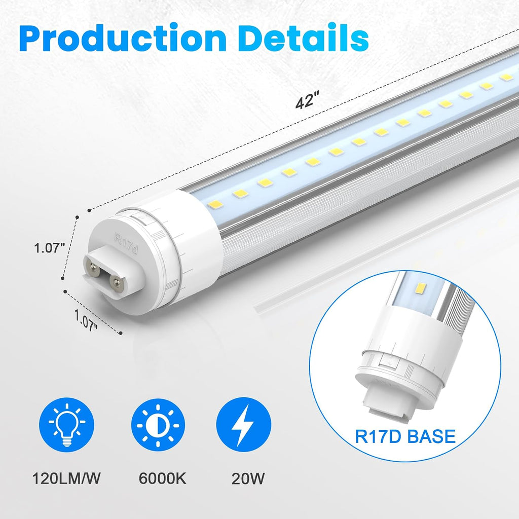 360 Degree T8 T10 T12 3.5ft 28w LED Tubes, 4-Pack