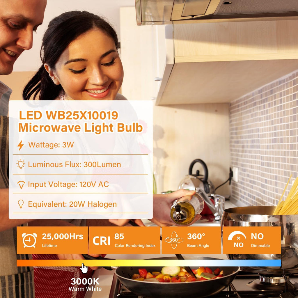 G8 LED Microwave Light Bulbs Under Hood 20W Equivalent, Warm White