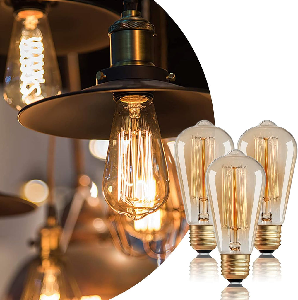 ST64 Edison Light Bulbs 60W E26 Dimmable Incandescent Bulbs 2 Pack