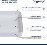 24" Bathroom Sink Dorp in 24x14 Large White Vessel Sink for Bathroom Porcelain Rectangule Ceramic Modern
