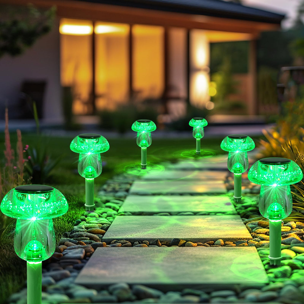 Solar Lights Outdoor, St Patricks Day 16 Pack Mushroom Landscape Lights Waterproof, Solar Powered LED Lighting for
