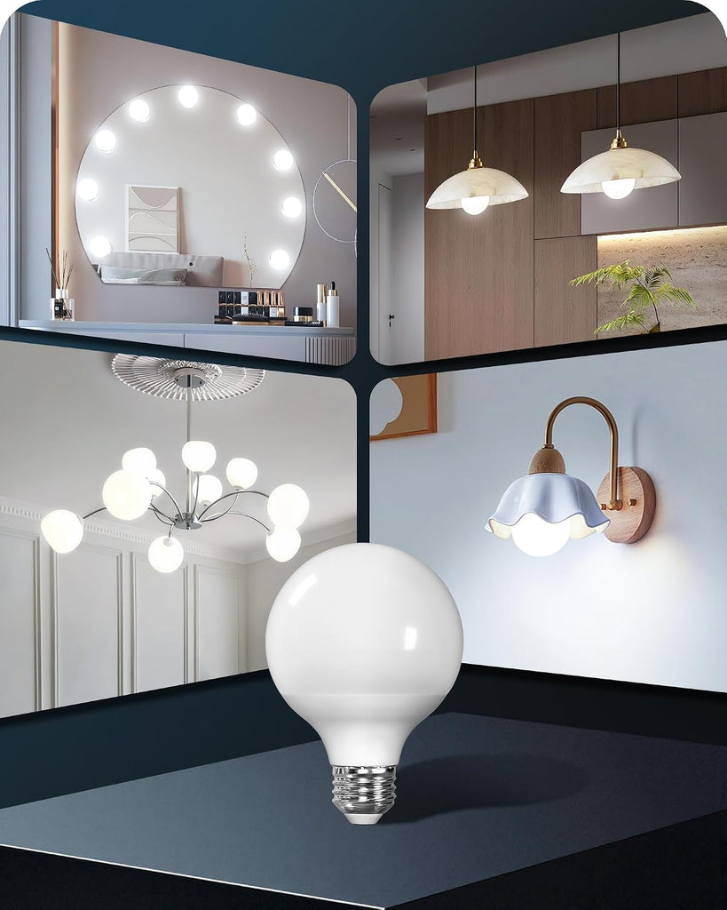 G25 LED Vanity Light Bulbs, 5W (60W Equivalent),5000K Cool White, 450LM, CRI90+, Non-Dimmable, Globe Bulb