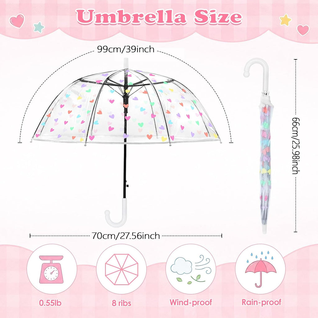 Kids Umbrella Bubble Clear Umbrella with Dome Canopy for Toddler Girls Boys