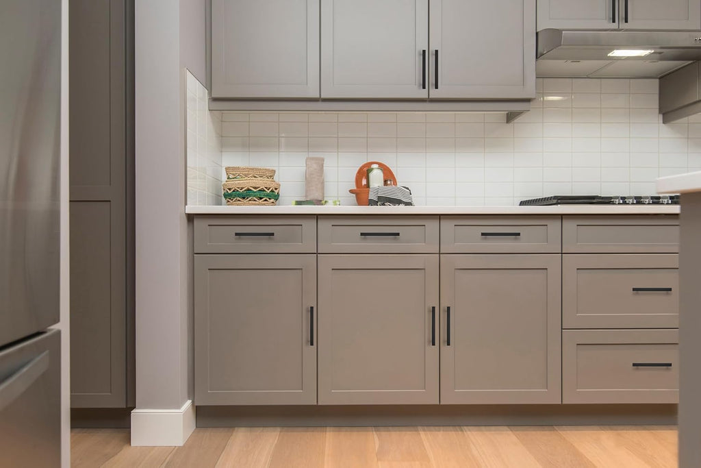 30 Pack 5 inch Square Cabinet Pulls Matte Black Stainless Steel Kitchen Drawer Pulls Cabinet Handles 5”Length, 3” Hole
