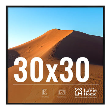 30x30 Black Picture Frame, 30x30 Wall Display, Modern Style, Horizontal Orientation for Special Occasions