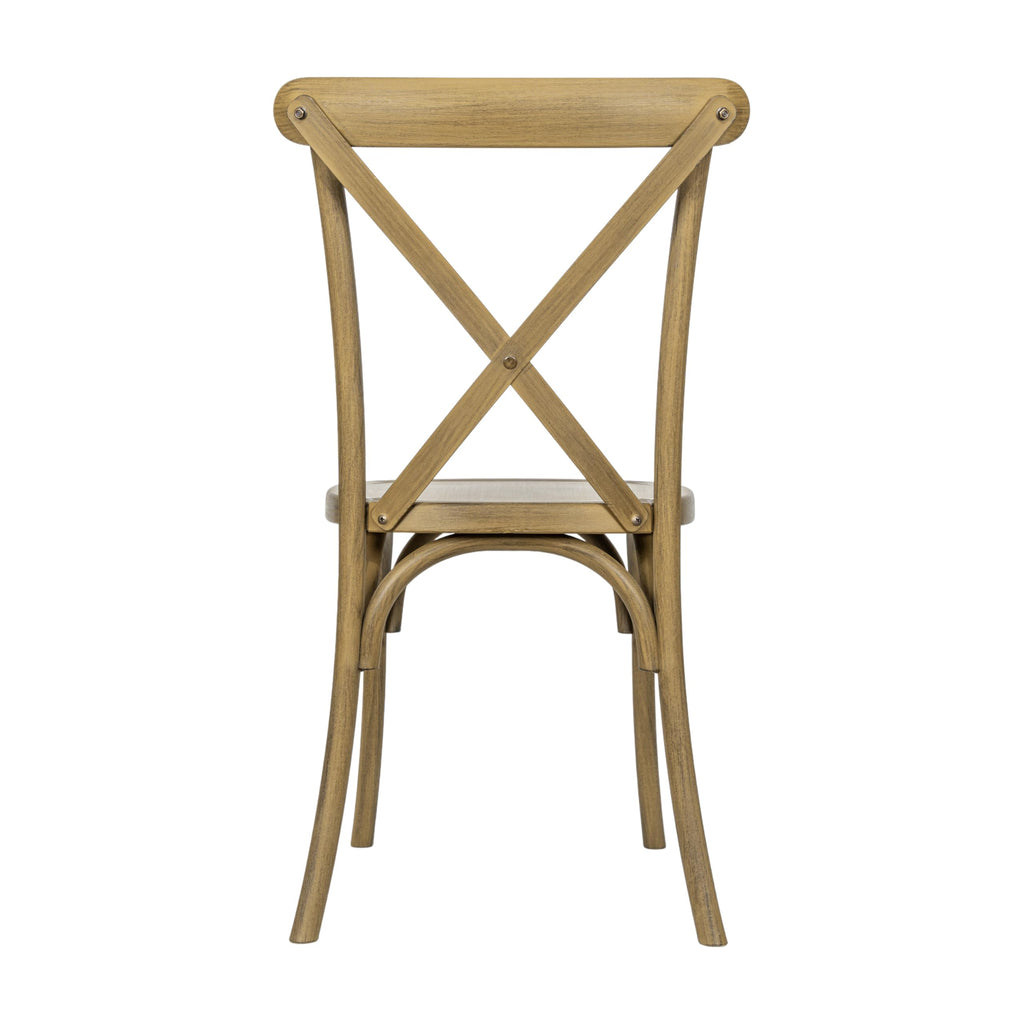 Resin Cross Back Chair, Chestnut, 2-Pack