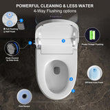 Smart Toilet with Bidet Built In, Modern Tankless Bidet Toilet with Auto Open/Close, Self-cleaning