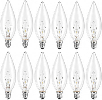 E12 60 Watt Incandescent Candle Light Bulbs, Chandelier Light Bulbs for Ceiling Fan, Vanity, Outdoor - Warm White