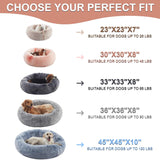 36 inches Donut Dog Bed for Large Dogs - Calming Fluffy Round Pet Bed with Removable & Washable Cover,Fits up to 80