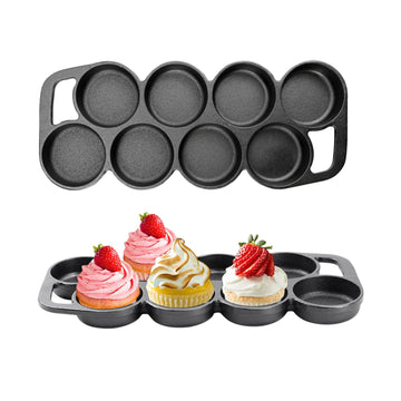 Cast Iron Muffin Pan - Heavy Duty Cupcake Pan Muffin Tin, Non-Warping Even Heat Distribution for Perfect Cupcakes