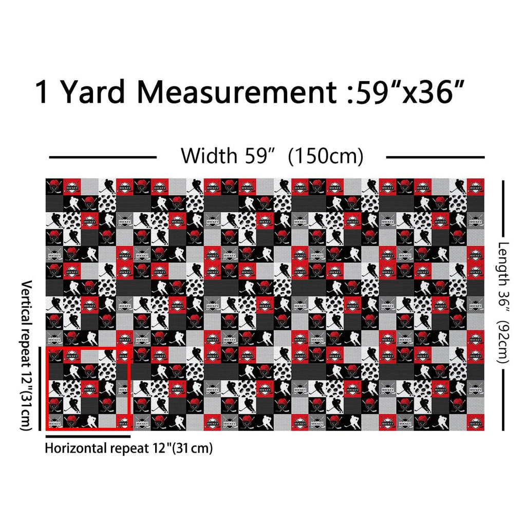Buffalo Check Plaid Puck Hockey Fabric Soft 3 Yards
