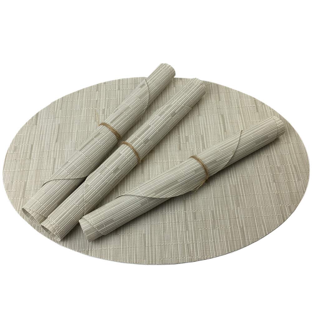 Oval Placemats Set of 4 for Dining Table Washable, Cream
