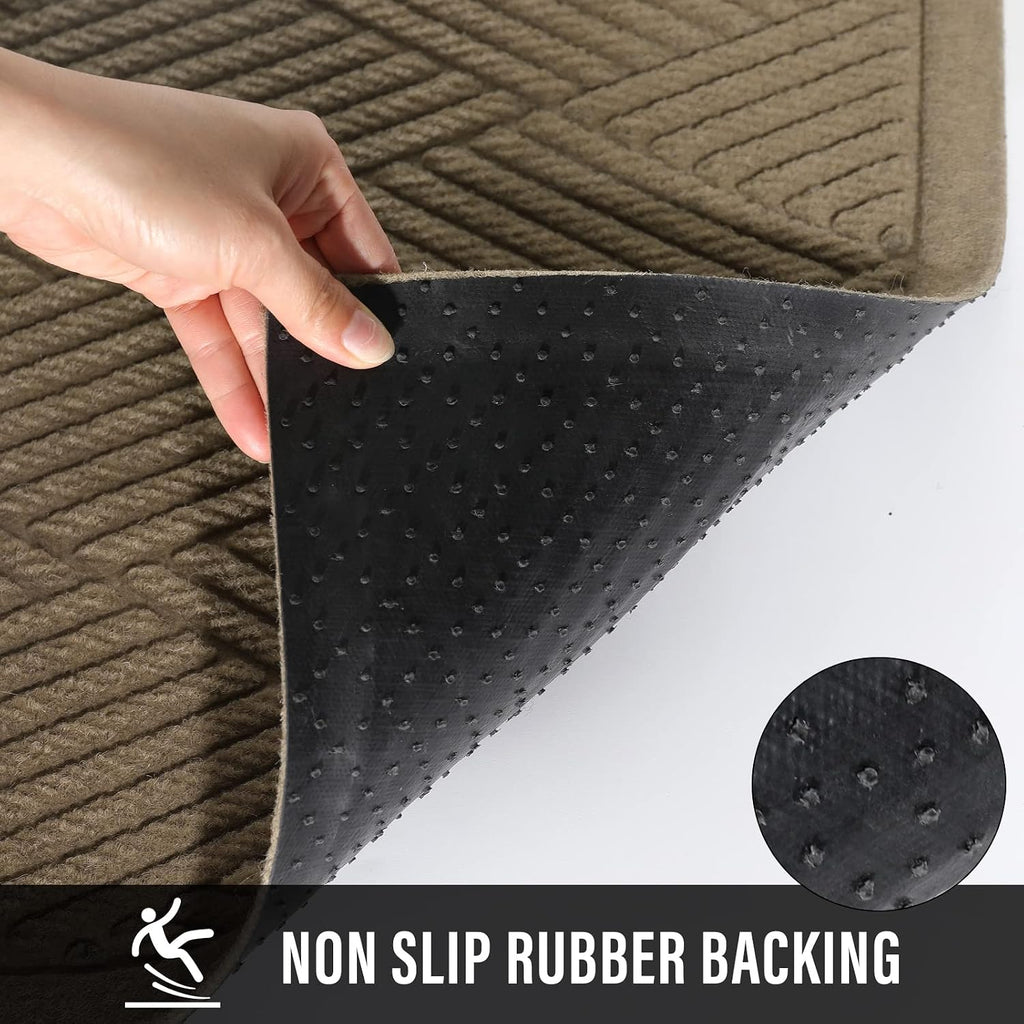 Sturdy Front Door Mat, Absorbent Muddy Dirt Resist Welcome Door Mats Outdoor Indoor, Stain and Fade Resistant