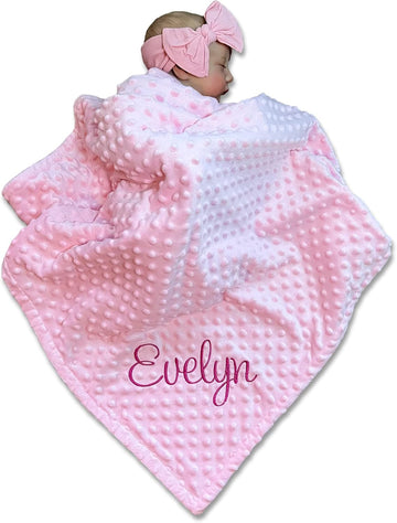 Embroidered Blanket Baby - Beautiful Monogrammed Large Personalized for Boys and Girls Soft Polyester with Custom