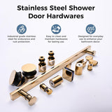 Frameless Shower Door, 56-60" W x 75" H Sliding Glass Shower Door